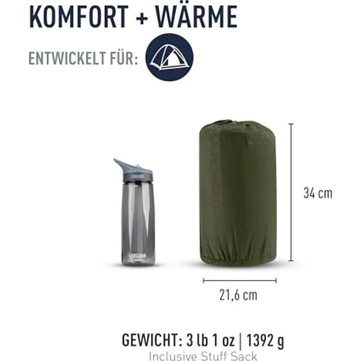 Sea To Summit Camp Plus Selfinflating Rectangular Isomatte, selbstaufblasend mit leichtem Schaumstoffkern für Komfort beim Bergsport – Bild 2