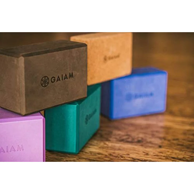 Gaiam Yoga-Ziegel aus Kork - Umweltfreundlicher Yoga-Block mit abgerundeten Kanten und hervorragendem Griff – Bild 4