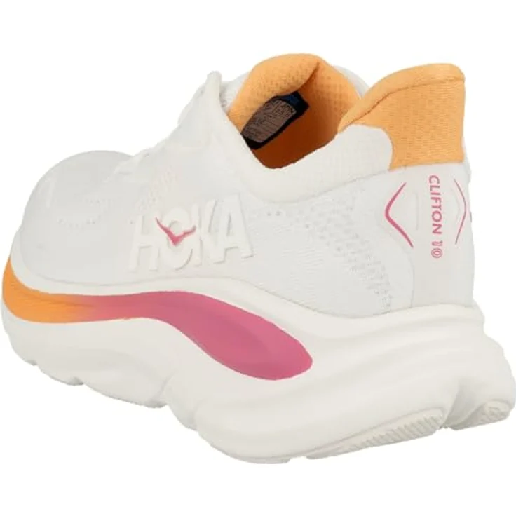 HOKA Clifton 10 Damen Laufschuhe, neutrale Laufschuhe aus atmungsaktivem Jacquard mit Schaumstoff-Zwischensohle, weiss, EU 40 – Bild 6