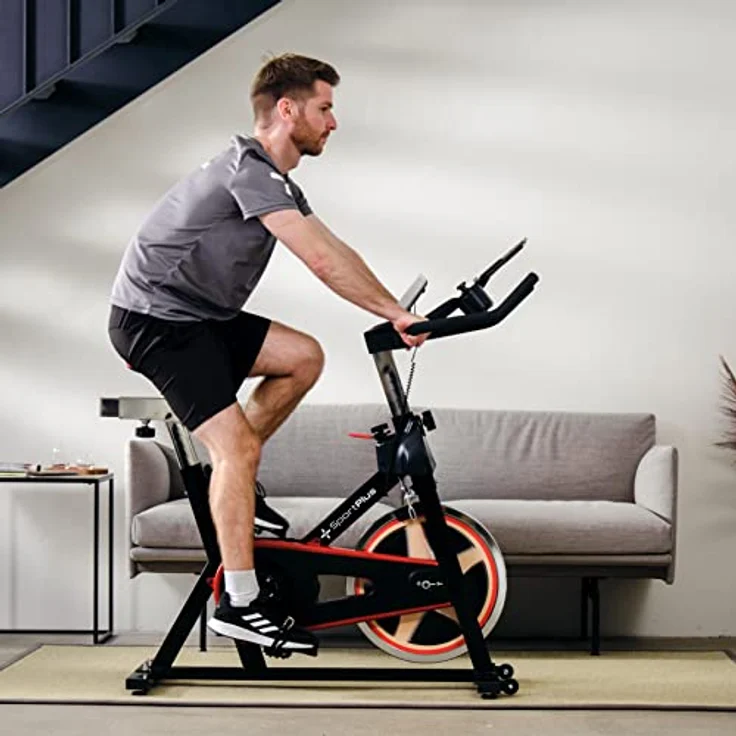 SportPlus Speedracer/Speedbike mit Tablethalterung und APP-Anbindung, Brustgurt kompatibel, ca. 13kg Schwungrad, Widerstand stufenlos einstellbar, SP-SRP-2100-i – Bild 3