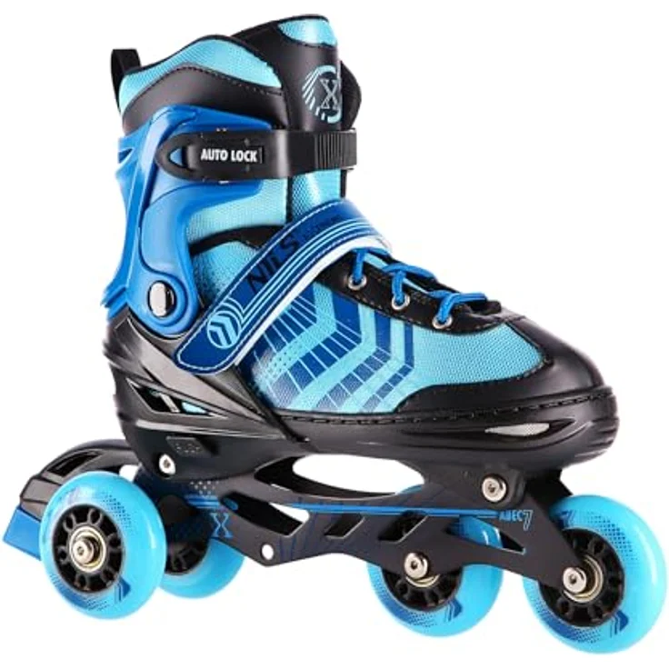 Nils Extreme Nh18192A Schwarz-Blau Gr.s(29-33) Schlittschuhe 4In1 – Bild 8