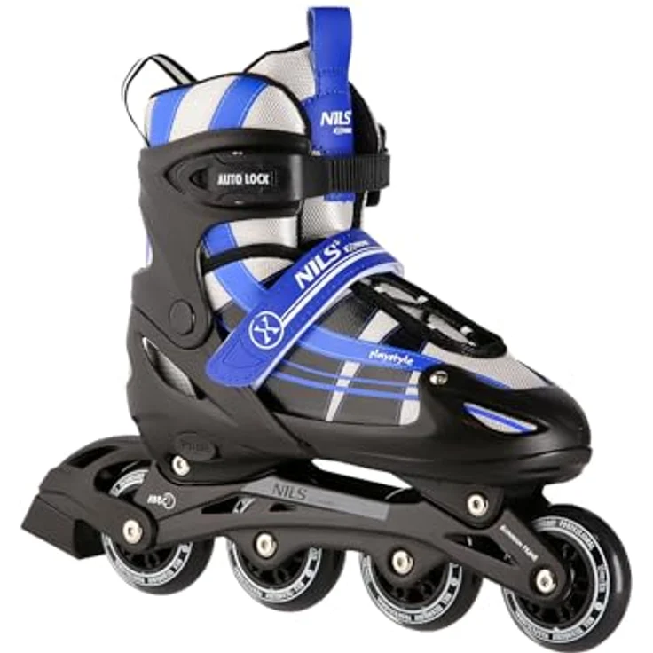 Nils Extreme NH18366A 2in1 Skates Größe: 31-34, Rollschuhe mit hochwertigen Stahlkufen und 3-facher Größenverstellbarkeit, Schwarz – Bild 2