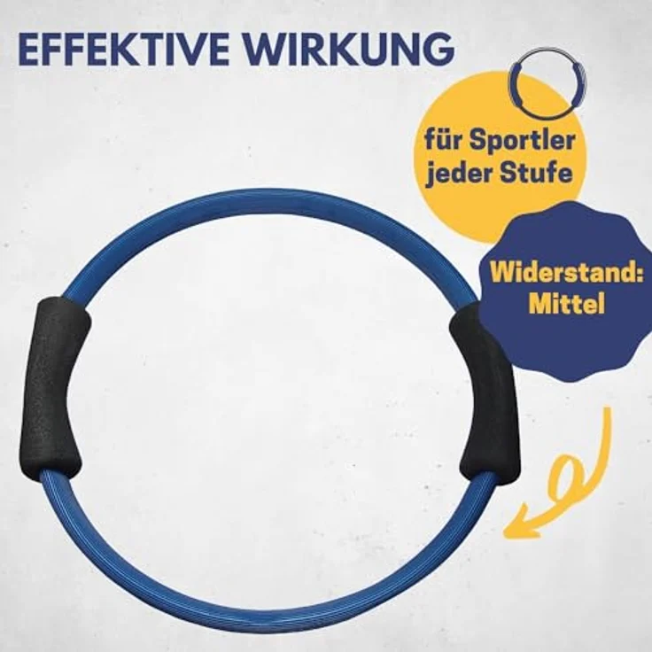 Best Sporting Pilates Power Toning-Ring 37cm in blau I Widerstand Mittel I Fitnessring mit Schaumstoffgriffen I Trainiert besonders die Brust-, Arm-, Bein- und Bauchmuskeln I Inkl. Übungsanleitung – Bild 2