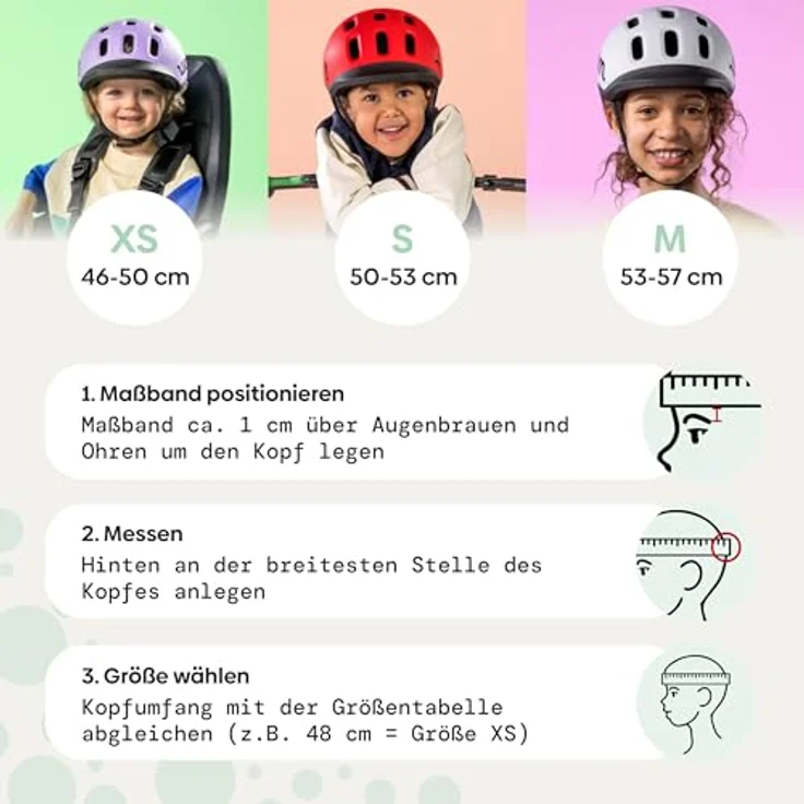 WOOM woom READY 3.0 Junior-Fahrradhelm, sicherer Kinderschutz für Kopfumfang 46–50 cm, Grün XS – Bild 4