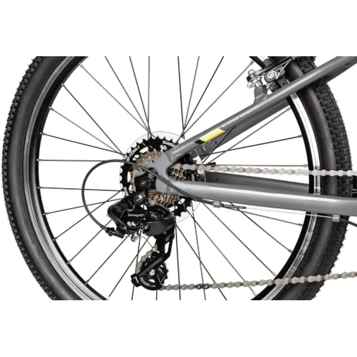 Axess Kinderfahrrad Stipe 24, 7 Gang Shimano Tourney, Kettenschaltung, leichter Aluminiumrahmen schwarz/grau – Bild 6
