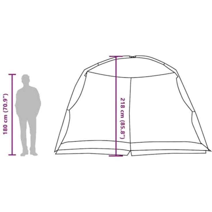 vidaXL Moskitonetz-Zelt mit Dach Grau 320 x 320 x 218 cm, UV-beständig, wetterfest, tragbarer Gartenpavillon – Bild 4