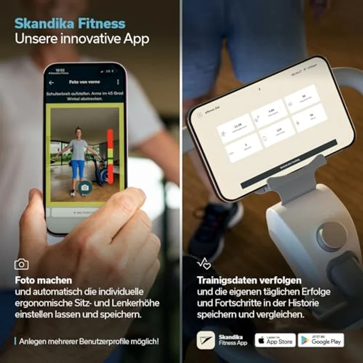 Skandika Ergometer Abisko Weltneuheit | Premium EMS-Widerstand, Smarter Heimtrainer App Steuerung, Automatische Lenker & Satteleinstellung, 36 Widerstandsstufen | Fahrrad Hometrainer für Zuhause – Bild 4