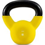 Yes4All XSQQ Neopren beschichtete Kettlebell, Krafttraining Kettlebells - 4KG Gelb