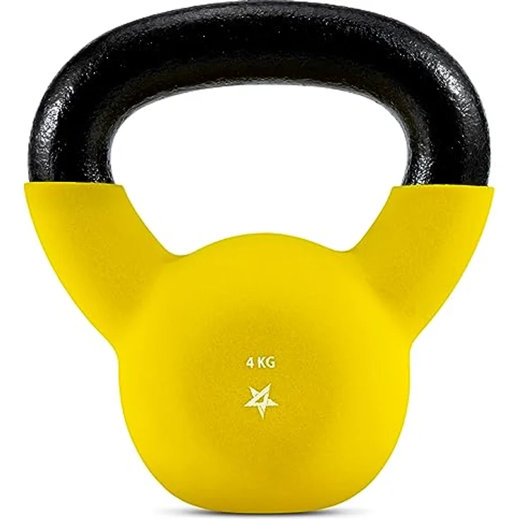 Yes4All XSQQ Neopren beschichtete Kettlebell, Krafttraining Kettlebells - 4KG Gelb – Bild 1
