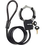 Master Lock Kabelschloss Street Cuff 8275EURDPROBLK, 1 m geflochtenes Stahlkabel mit Vinyl-Ummantelung, schwarz-silber