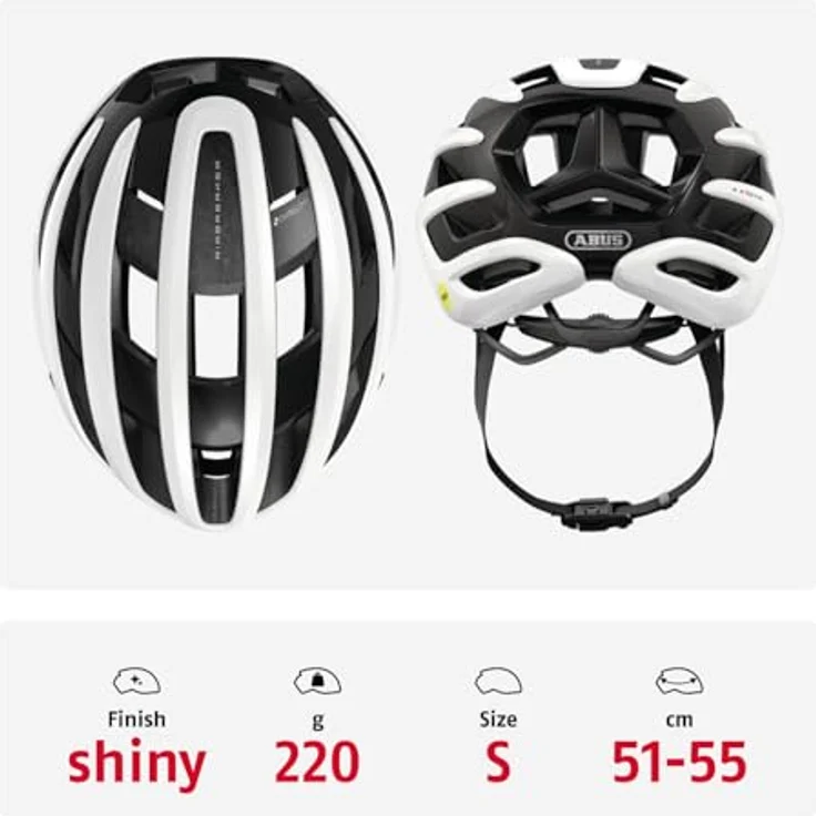 ABUS AirBreaker 2.0 MIPS, leichter Rennradhelm mit optimaler Belüftung, Aerodynamik und Komfort für Radsport, weiß, Größe S (51-55 cm) – Bild 3