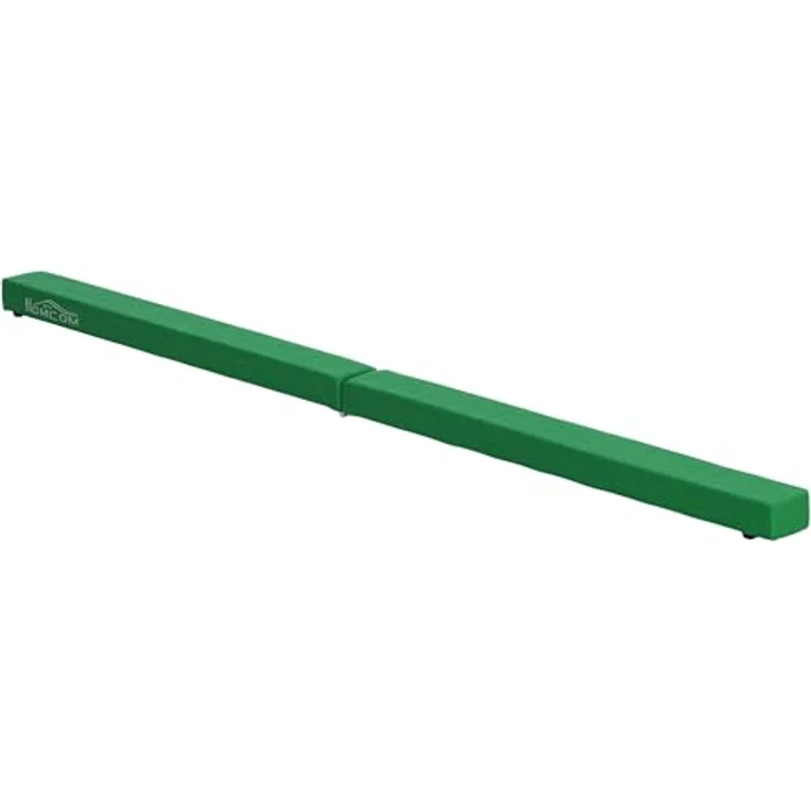 HOMCOM Balancetrainer 210 cm Schwebebalken, klappbar, rutschfester Wildlederbezug, max. 120 kg, Grün – Bild 1