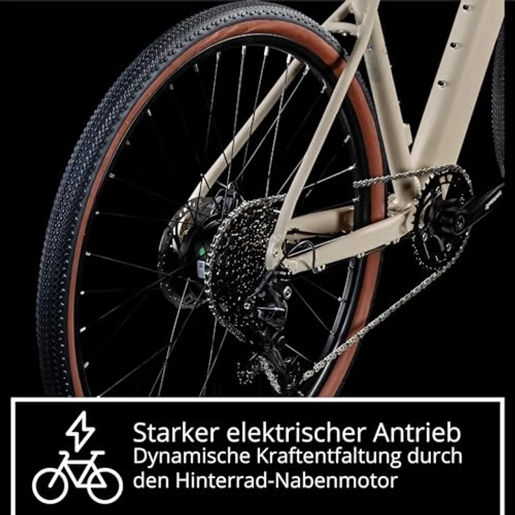 Remington S100 E-Bike Gravelbike 28 Zoll Pedelec mit 360 Wh Akku, 10-Gang Shimano Schaltung, beige, 44 cm – Bild 4