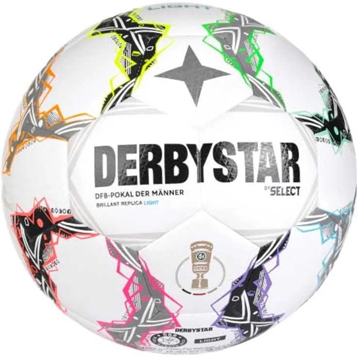Derbystar DFB-Pokal Brillant Replica Light v26 26/27, Jugend-Freizeitfußball, Dual Bonded, reduzierte Gewicht von 350 g, PU mit Diamantstruktur – Bild 4