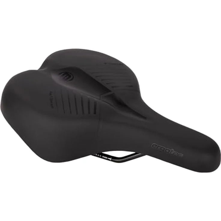 Ergotec Comfort M Velosattel, Fahrradsattel mit strapazierfähiger Oberfläche, optimaler Unterstützung für aufrechte Sitzposition, schwarz – Bild 2
