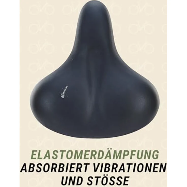 Selle Royal Touren-City-Sattel, Fahrradsattel mit Vollschaumpolsterung und Gelfüllung, Elastomerdämpfung, Lederstruktur, Schwarz – Bild 3