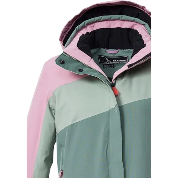 Killtec KSW 26 WMN SKI JCKT, Damen Skijacke mit Colourblock-Design, wind- und wasserdicht, mintgrün, Größe 44 – Bild 4