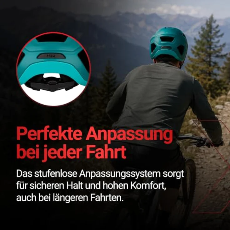 KED Embrace MU-1 Allround Helm, Teal Matt, mit verstellbarem Visier und Insektenschutznetz, Größe 58-62 (L) – Bild 3