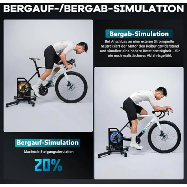 CYCPLUS Inteligentny Trenaer Rowerowy Cycplus T2, Direktantriebsergometer mit 2.200 Watt Leistung und Bluetooth/ANT+ Kompatibilität – Bild 6