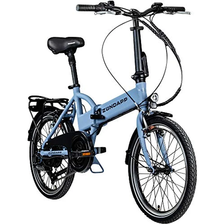 ZÜNDAPP Z101 20 Zoll E Bike Faltrad Damen Herren Elektrofahrrad klappbar 6 Gänge Ebike Pedelec E-Bike Erwachsene LED Licht, weiß – Bild 1