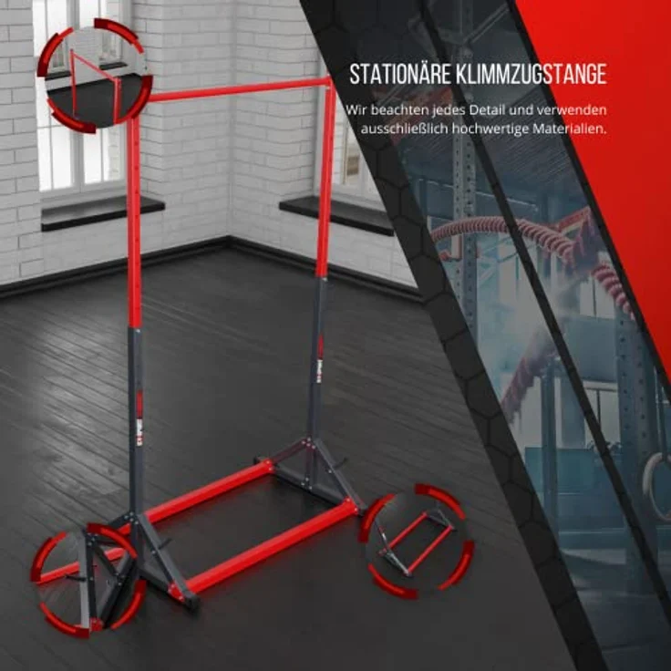 K-Sport: Stationäre Klimmzugstange bis 140kg, mit Pull-Up Bar & Halter für Gewichte I Klimmzugturm für Muskeltraining I Pull Up Mate, inkl. E-Book – Bild 2