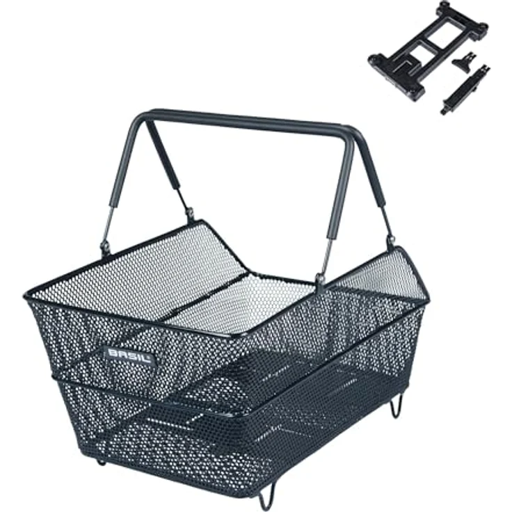 Basil Cento Multi System Fahrradkorb, Schwarz – 21 Liter Volumen, wetterfest, kompatibel mit MIK und Racktime – Bild 1