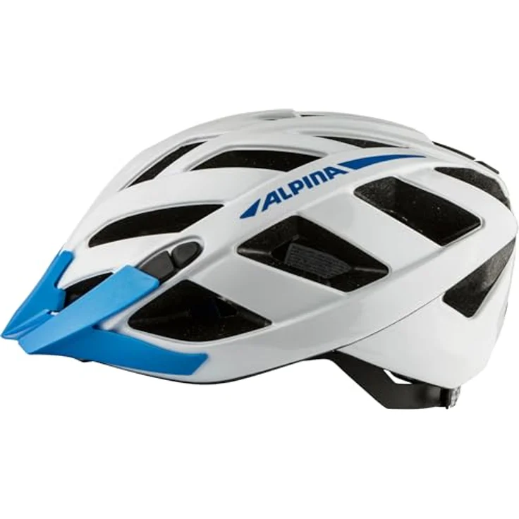 Alpina Panoma 3.0, Fahrradhelm für schmale Köpfe, White-Blue Gloss, mit optimaler Belüftung und individueller Anpassungsmöglichkeit – Bild 2