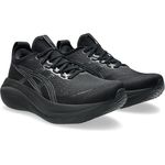 ASICS GEL-NIMBUS 27, Hochdämpfender Laufschuh mit atmungsaktivem Obermaterial, Schwarz/Grau, Größe 42