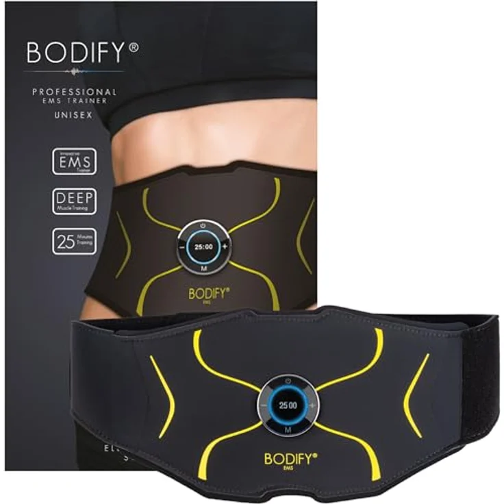 Bodify® EMS Bauchtrainer Max - Gezielte Stimulation der Bauch Muskulatur! - Muskelaufbau - Bauchtrainer - Stimulationsgerät Bauch Muskeln - Bauchmuskeltrainer für Männer und Frauen Das ORIGINAL – Bild 1