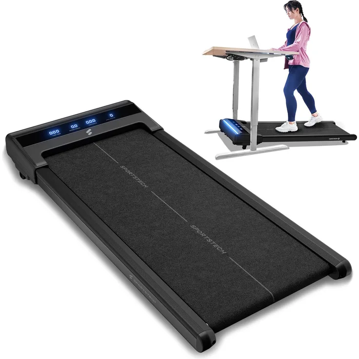 Sportstech Laufband sWalk Lite, Mit interaktiver LED, schwarz