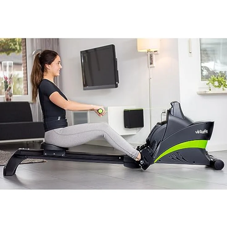 VirtuFit Ergometer Rudergerät Semi-Pro, mit Bluetooth, Tablethalter und 34 Trainingsprogrammen, Schwarz – Bild 8