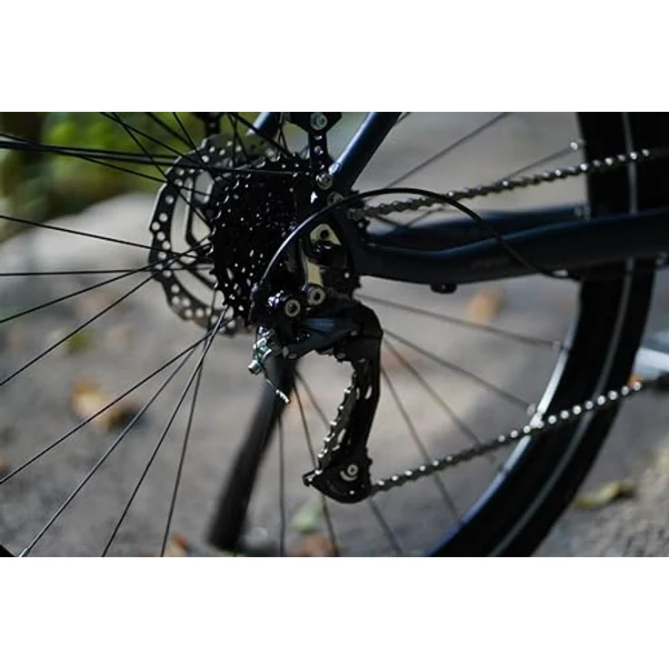 Prophete Entdecker 3.0 Trekking E-Bike 28 Zoll - 360Wh - Integrierter Akku - Mittelmotor AEG - 9-Gang Kettenschaltung - HDY. Scheibenbremse - Rahemnhöhe 54 cm, Diamantschwarz – Bild 5