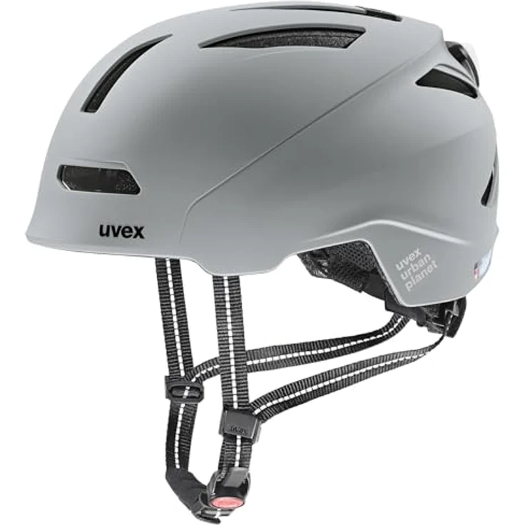 Uvex Urban Planet LED, Cityhelm mit integriertem LED-Licht, Größe 54-58 cm, Nashorn  – Bild 1