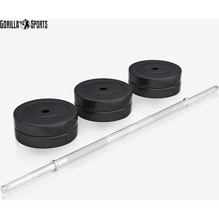 GORILLA SPORTS® Hantelbank - inkl. Hantelset 38/70/100kg, Ablage, Dip-Station, Höhenverstellbar, Klappbar, bis 200kg, Schwarz/Weiß - Trainingsbank mit Langhantelset, Drückerbank, Schrägbank, Flachbank – Bild 3