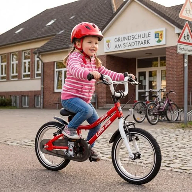Bachtenkirch Little-Dax AERON Kinderfahrrad, 1 Gang, mit V-Brakes, leicht und sicher, rot/blau/silber – Bild 3