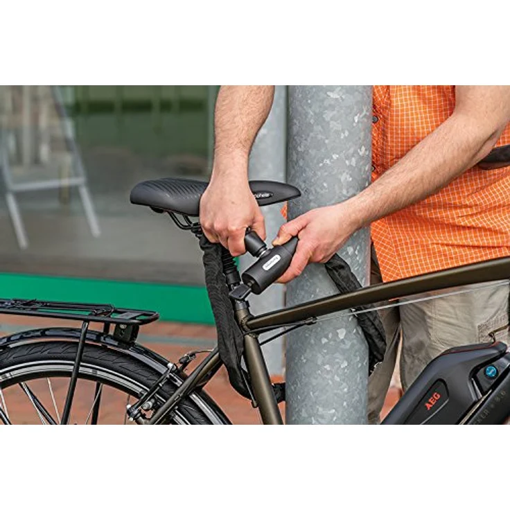 Prophete Fahrradschloss Kettenschloss, 5-Zahlen-Kombination mit LED-beleuchteter Zahlenwalze, Länge 120 cm, Farbe schwarz – Bild 5