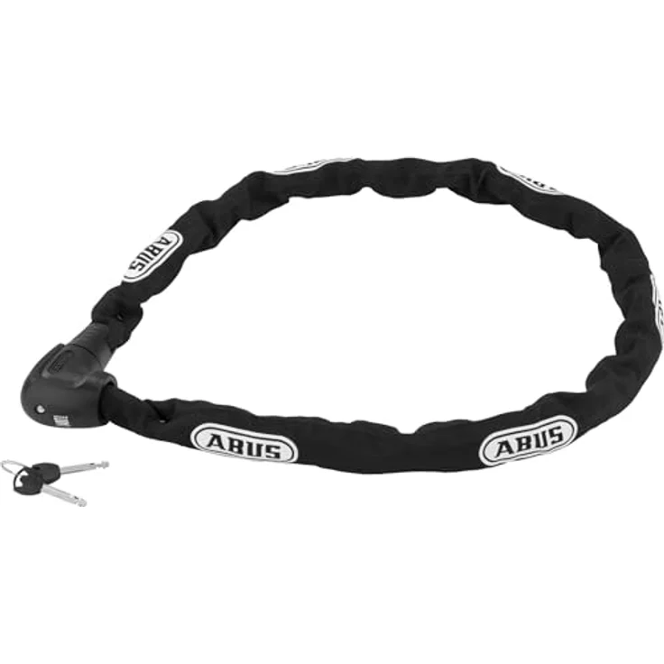 Abus Kettenschloss Steel-O-Chain 9809K, 140 cm, mit ABUS XPlus Zylinder und Textilschlauch zur Lackschonung, Sicherheitslevel 12 – Bild 1