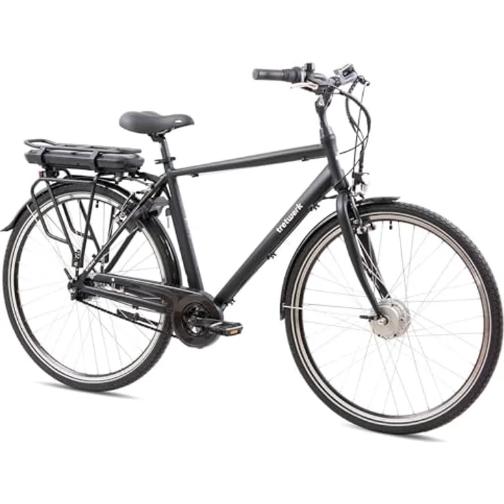 TRETWERK - 28 Zoll E-Bike Herren Pedelec - Mystic schwarz - E-Citybike mit 7 Gang Shimano Nexus Nabenschaltung - Elektrofahrrad mit Frontmotor 250W, 36V