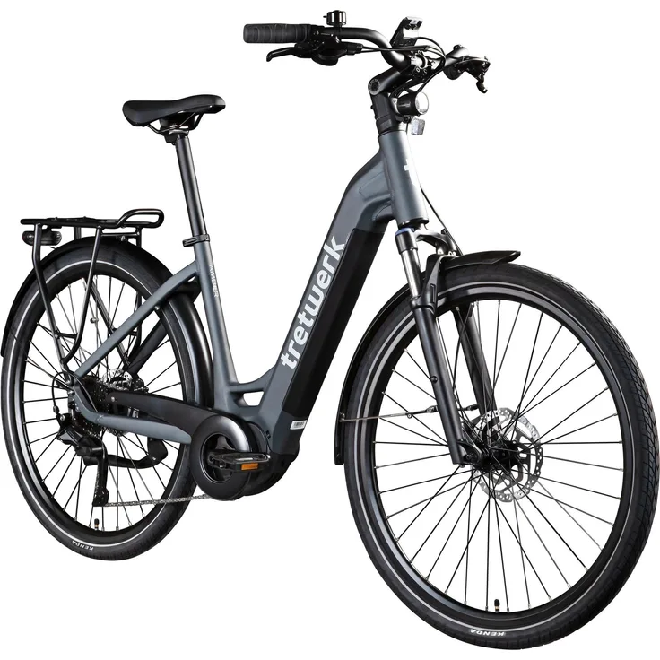 Tretwerk Amber E-Bike Damen 28 Zoll, Aluminiumrahmen, 9-Gang Shimano Cues Schaltung, bis 175 km Reichweite
