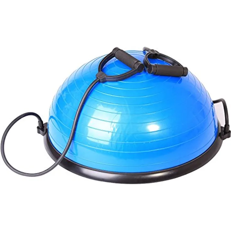 SportPlus Balance Ball Halbkugel inkl. Traningsbänder, ca. 62 cm Durchmesser, Balance Trainer für Gleichgewicht & Stabilität, Nutzergewicht bis 120 kg, SP-GB-001