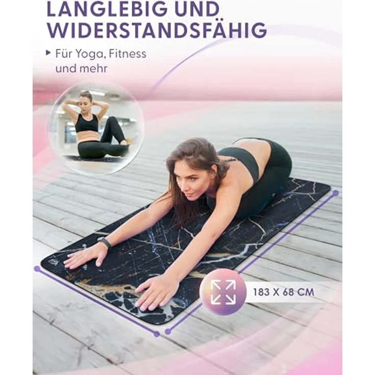 CASAFIT Casa Fit Premium Yogamatte - Rutschfeste Fitnessmatte, extra-dick, ideal für Yoga, Pilates und Gymnastik, tragbar mit Tragegurt – Bild 5