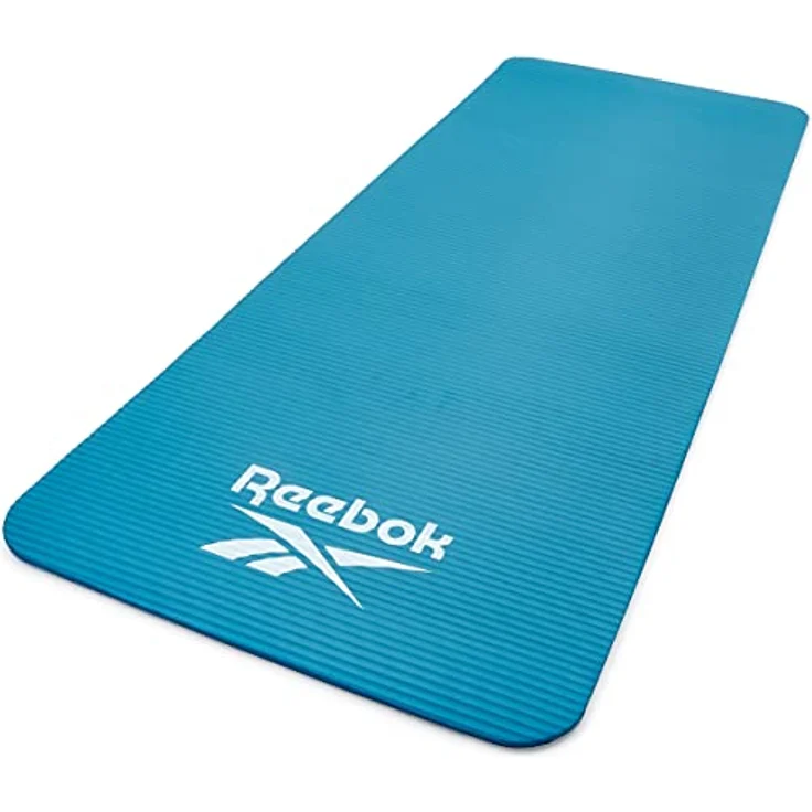 Reebok Unisex - Trainingsmatte 15mm Blau, Yogamatte mit geriffeltem Boden für verbesserten Komfort – Bild 1