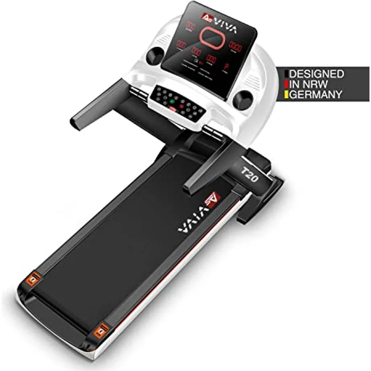 AsVIVA T20 Cardio Pro Runner | Hochwertiges Laufband mit integriertem Lautsprecher | Steigung bis 15% | 8-Zonen Dämpfungstechnologie | Fitness-Computer | Max. Gewichtsbelastung 150 kg