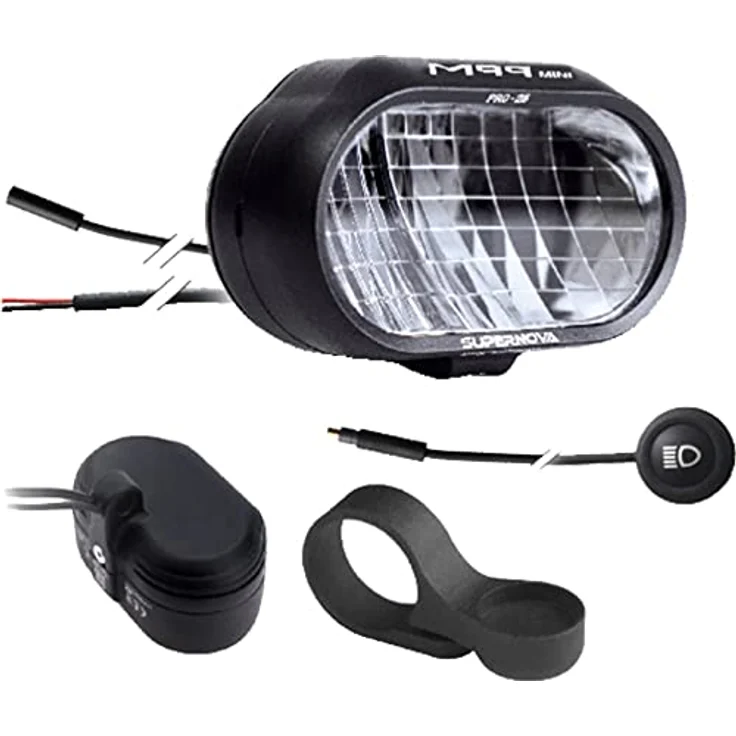 SUPER NOVA M99 Mini PRO E-Bike-Scheinwerfer, 1500 Lumen Fernlicht, 450 Lumen Abblendlicht, eloxiertes Aluminium, schwarz