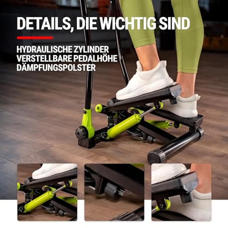 Hop-Sport Stepper HS-045S Slim, Swing Stepper mit LCD-Bildschirm, Stepper für Zuhause mit seitlichen Haltegriffen - platzsparend und stabil – Bild 5