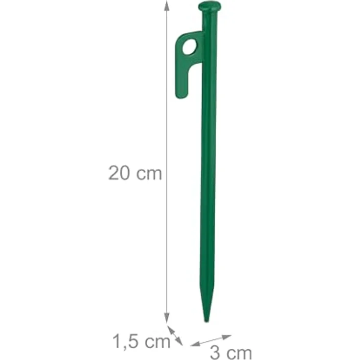 Relaxdays Felsbodenhering 12er Set, 20 cm, aus Stahl, stabile Bodenanker fürs Camping, grün – Bild 4