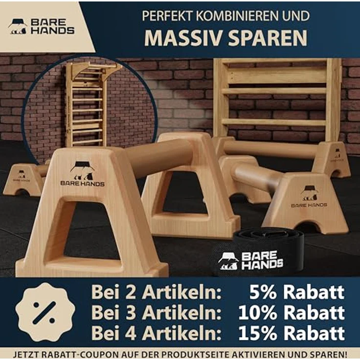 Bare Hands Liegestützgriffe, gelenksschonende & rutschfeste Liegestützgriffe, 2er Set – Bild 9