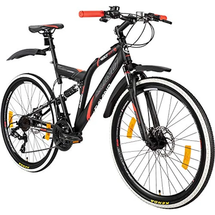 Galano Volt DS Mountainbike Fully, 26 Zoll, 21 Gang, für Jugendliche ab 160 cm, Farben: weiß/grün, schwarz/grün, schwarz/rot
