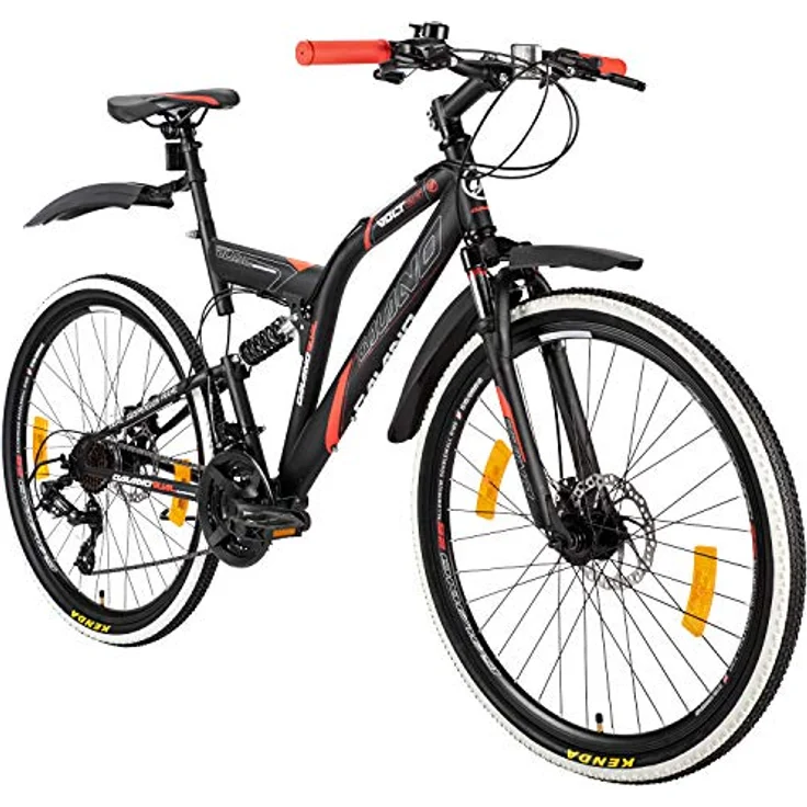 Galano Volt DS Mountainbike Fully, 26 Zoll, 21 Gang, für Jugendliche ab 160 cm, Farben: weiß/grün, schwarz/grün, schwarz/rot – Bild 1
