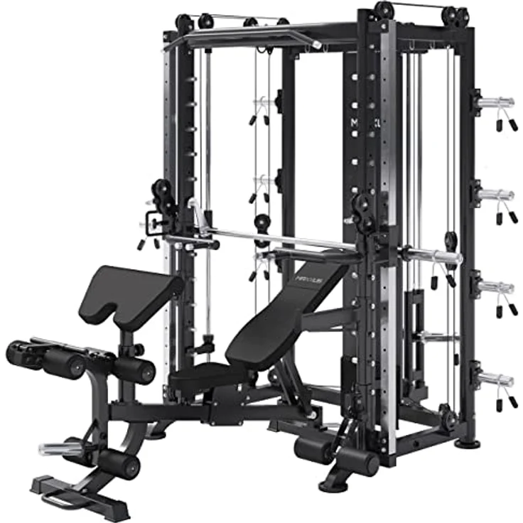 Maxxus Multipresse 10.1 - Kraftstation mit Hantelbank, Rudern, Klimmzug, Dip-Station, bis 300 kg, Power Rack, Smith Machine, Multistation - Schwarz – Bild 1